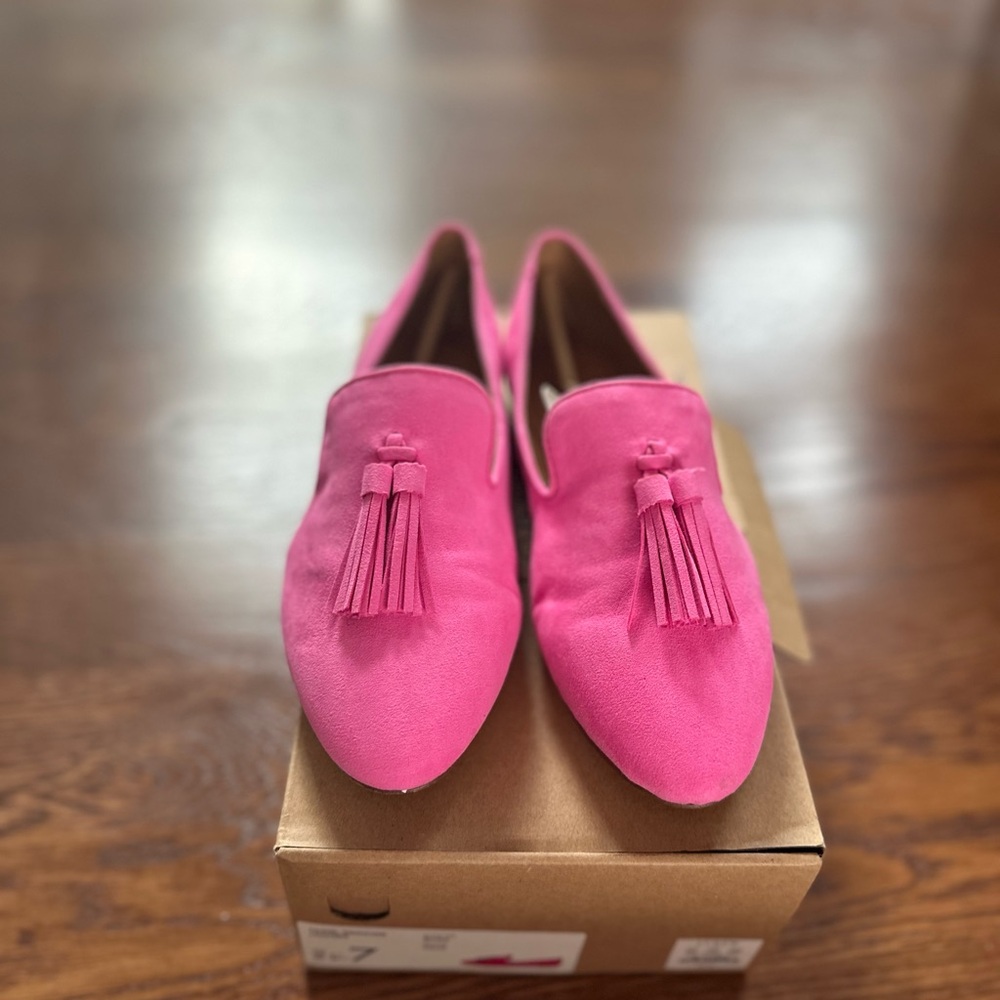 J. Crew Pink Suede Flats Classic Loafers